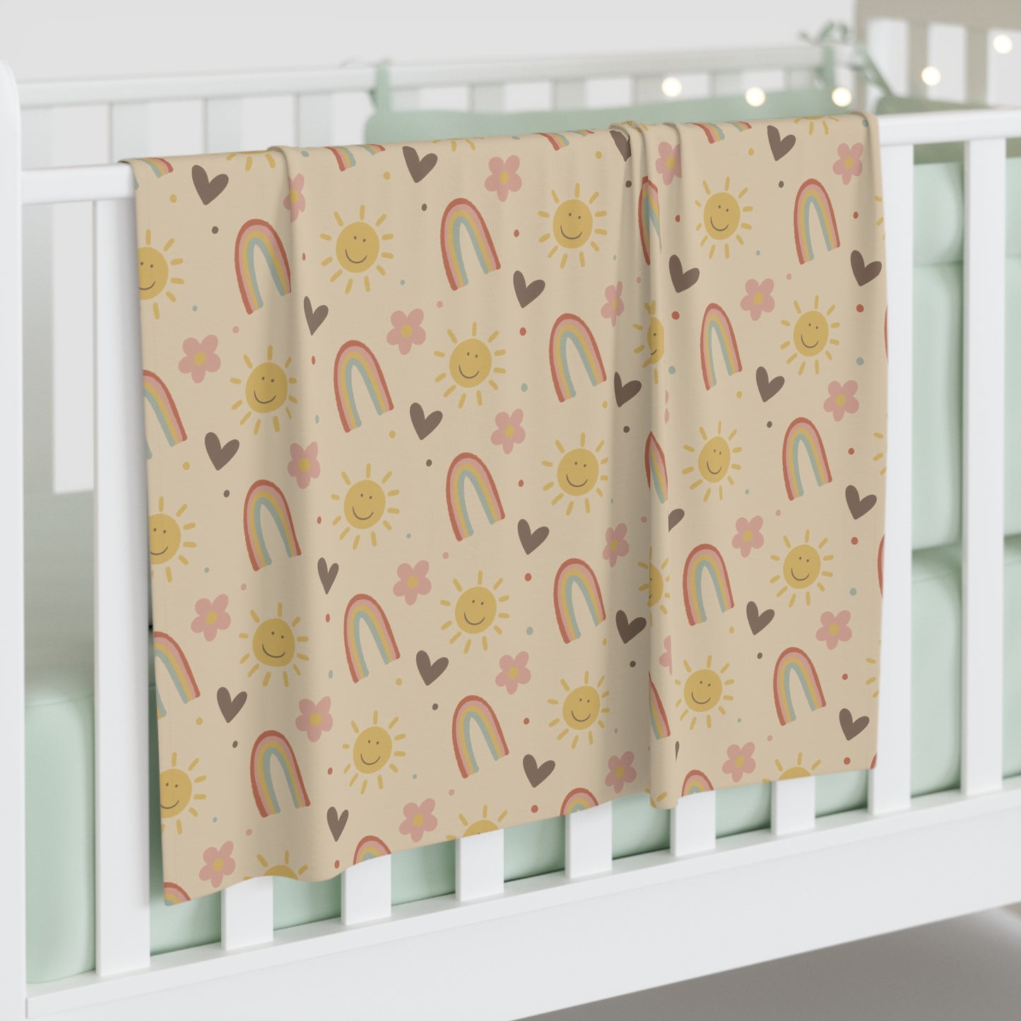 Boho Rainbow Snuggles - Baby Swaddle Blanket | Boho Rainbow Nursery Decor
