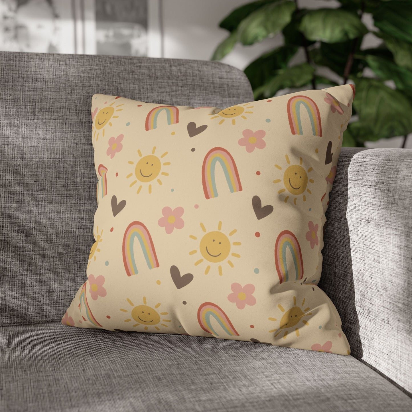 Rainbow Nursery Throw Pillow Cover - Boho Chic Nursery Decor