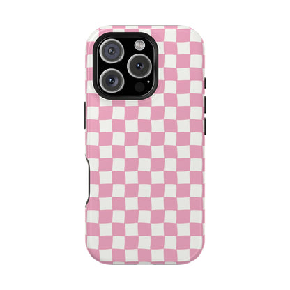 Retro Phone Case for iPhone | Pink Checkered Phone Case
