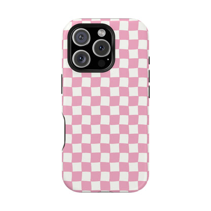 Retro Phone Case for iPhone | Pink Checkered Phone Case