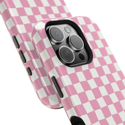 Retro Phone Case for iPhone | Pink Checkered Phone Case