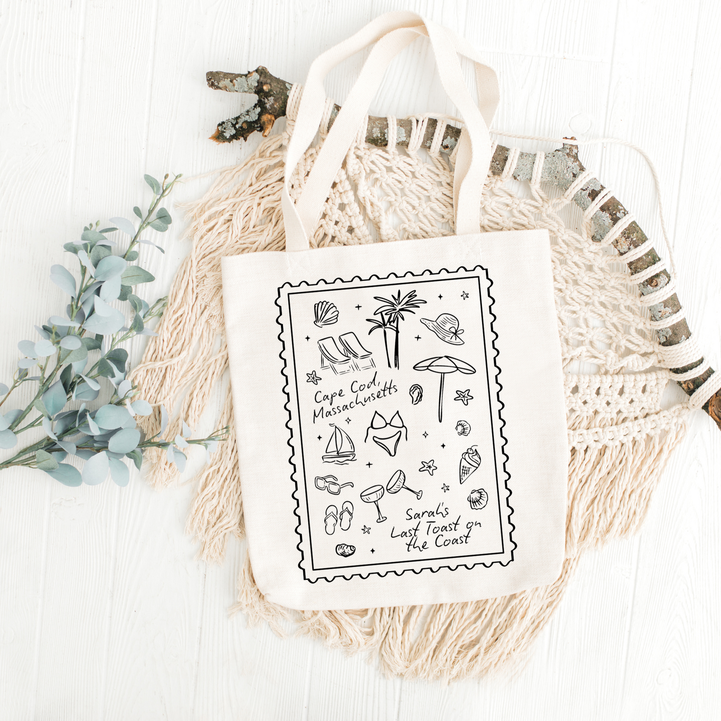 Last Toast on the Coast Bag - Custom Bachelorette Tote Bag