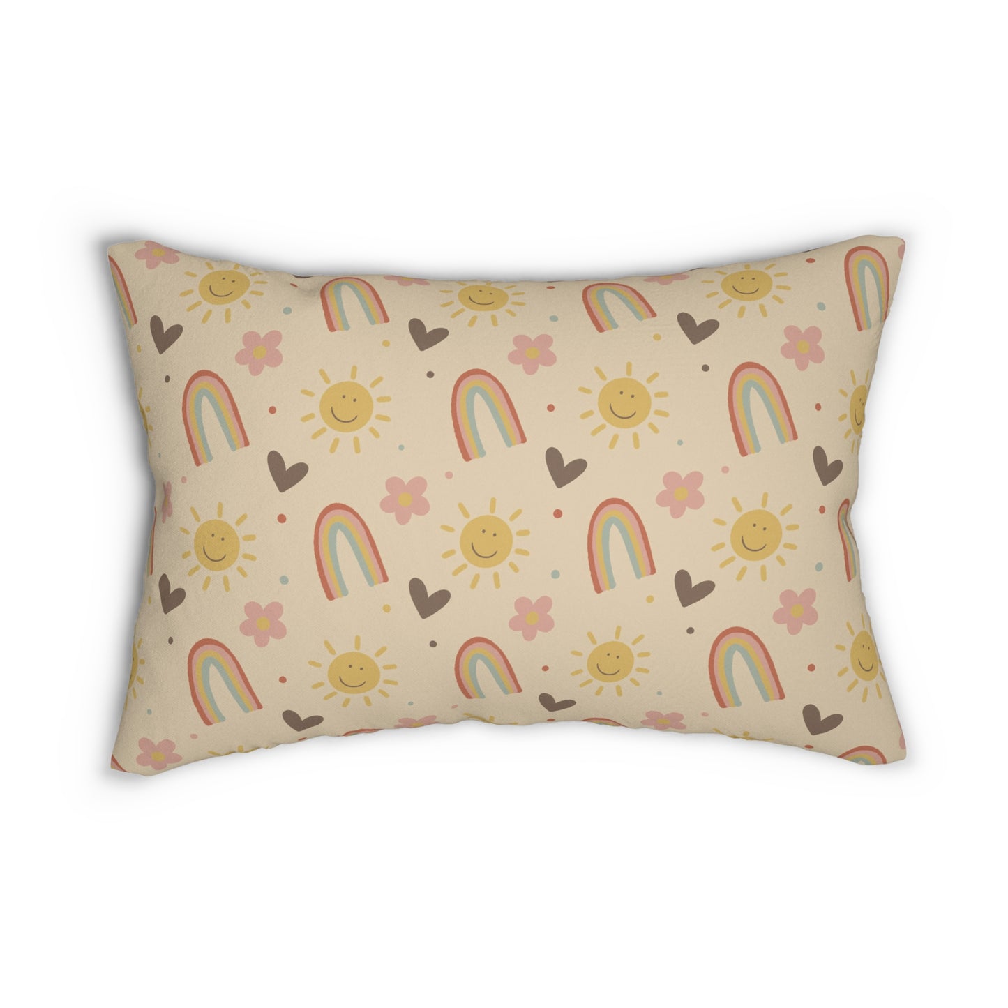 Cheerful Rainbow Nursery Lumbar Pillow – Boho Chic Nursery Pillow