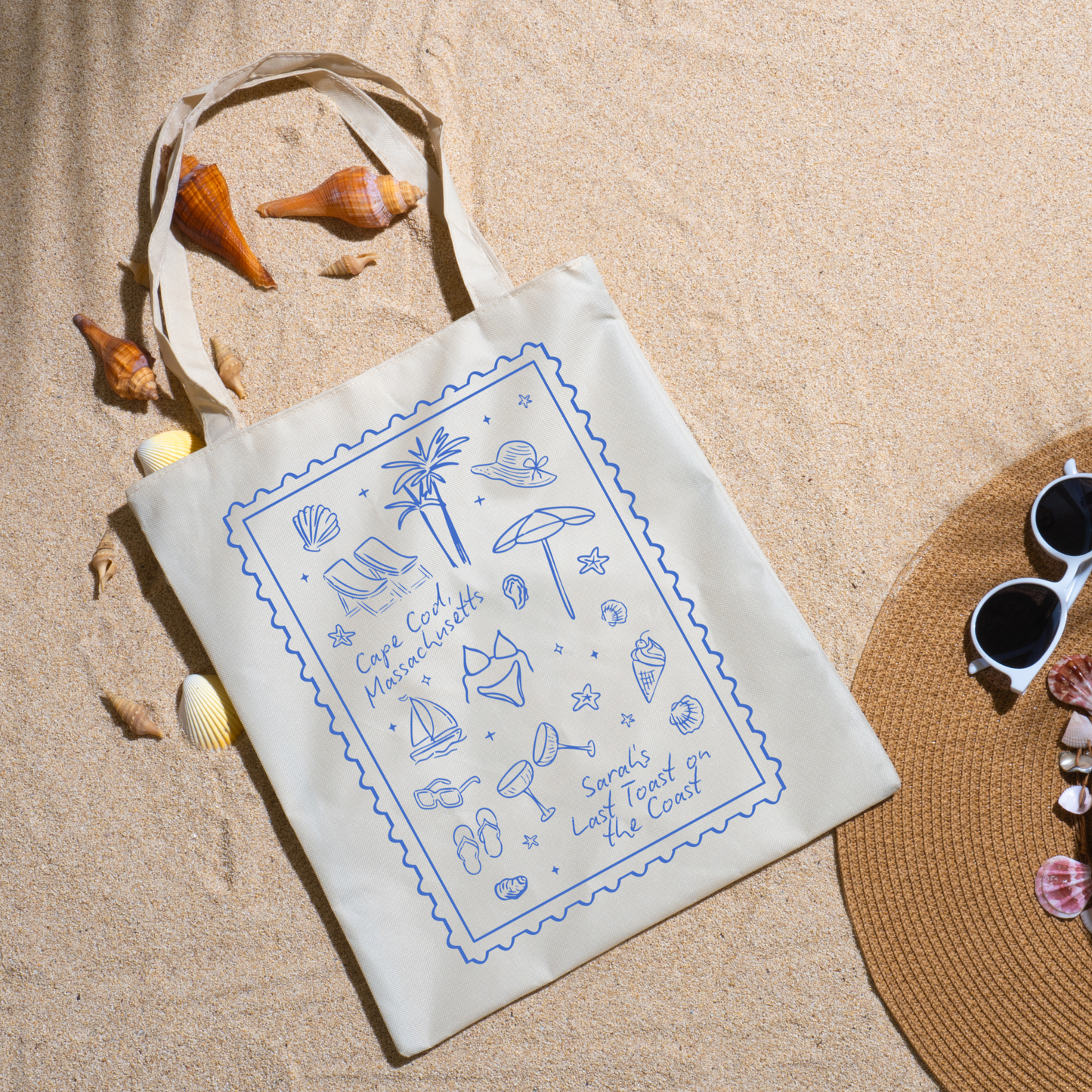 Last Toast on the Coast Bag - Custom Bachelorette Tote Bag