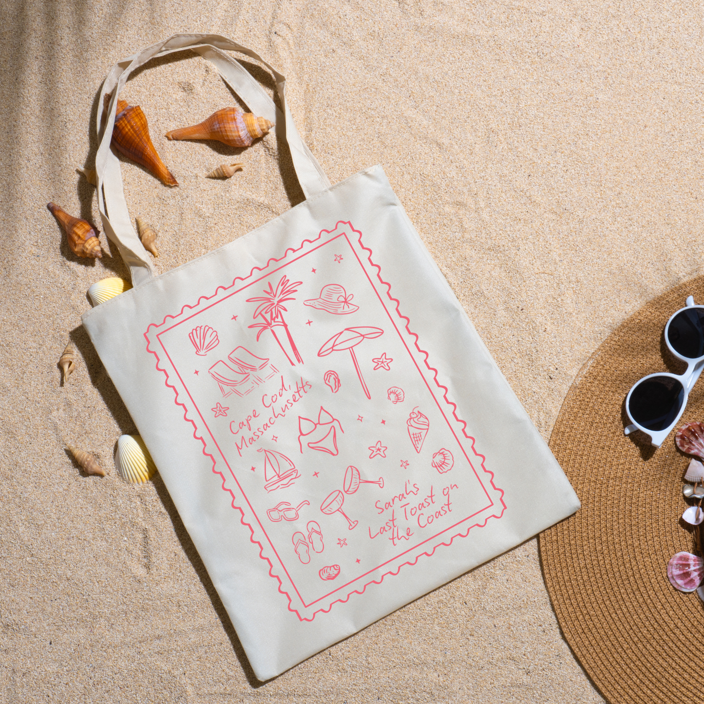 Last Toast on the Coast Bag - Custom Bachelorette Tote Bag