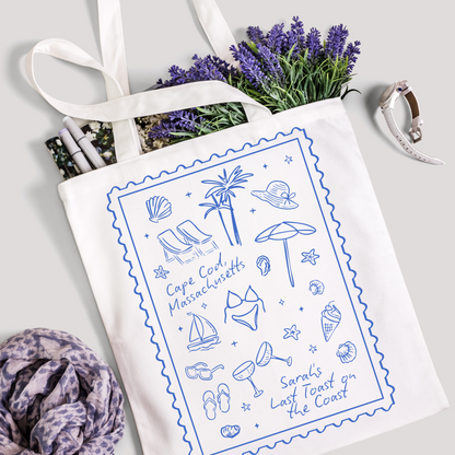 Last Toast on the Coast Bag - Custom Bachelorette Tote Bag