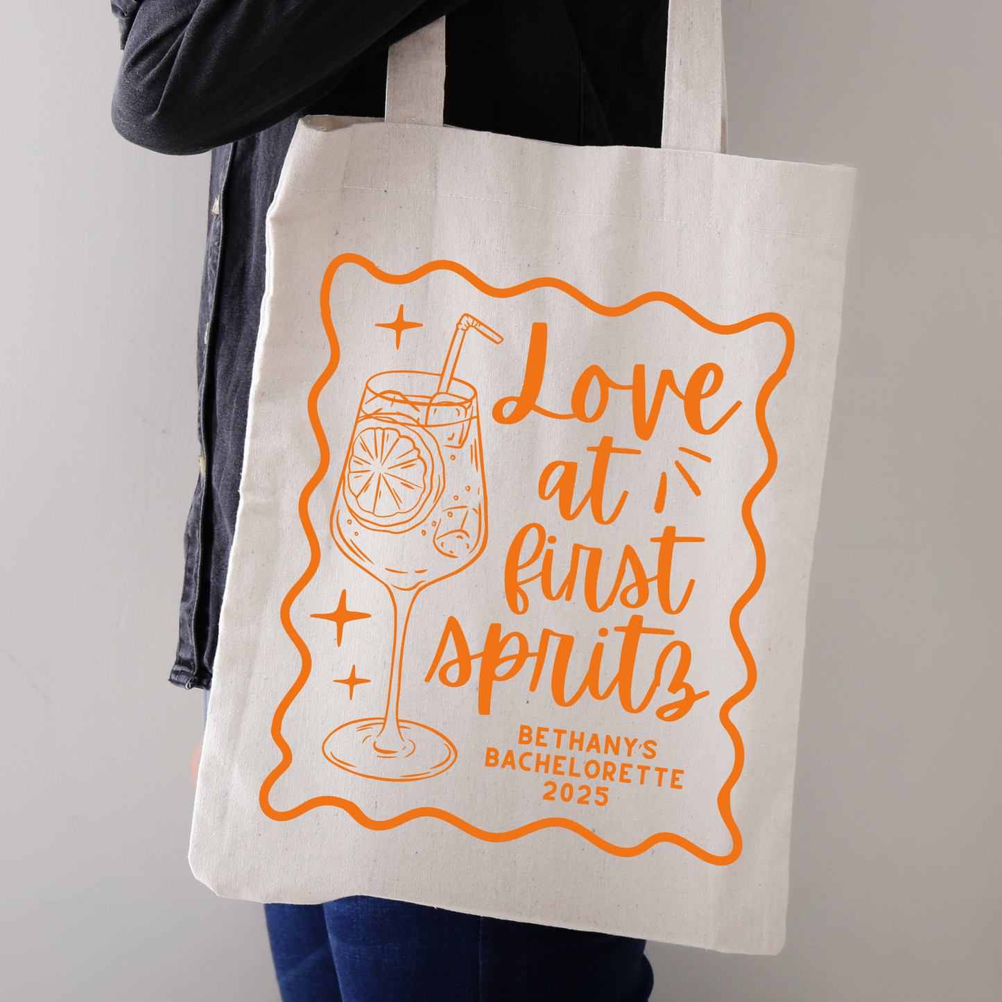 Love at First Spritz Bachelorette Tote Bag – Aperol Spritz Theme Bachelorette