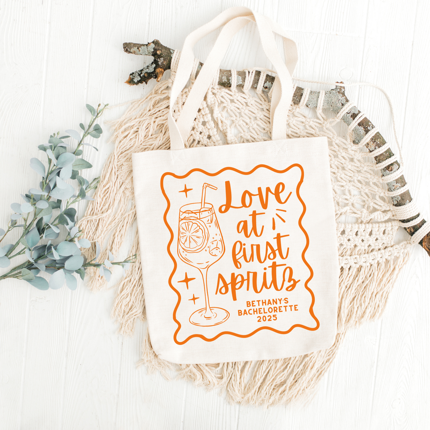 Love at First Spritz Bachelorette Tote Bag – Aperol Spritz Theme Bachelorette