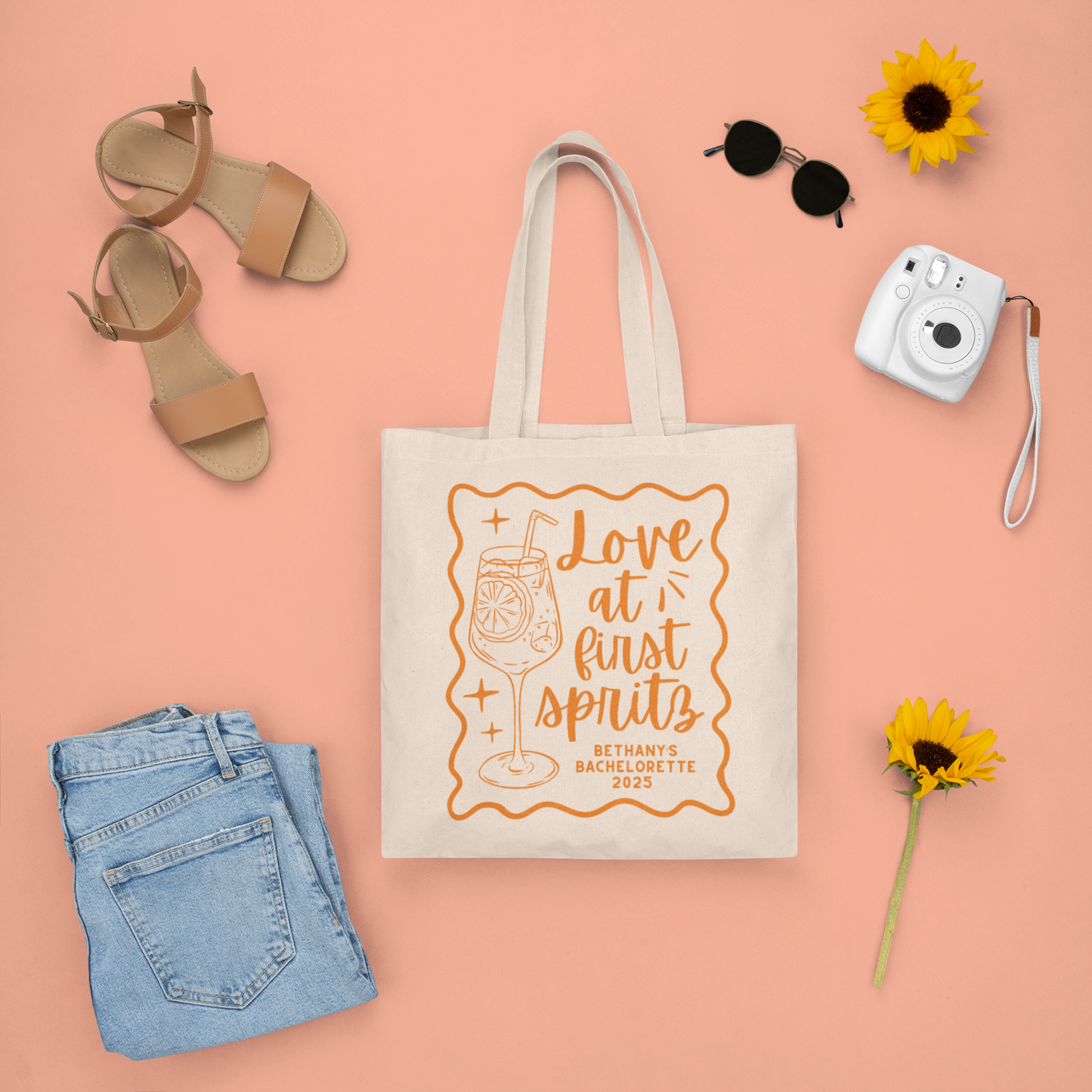 Love at First Spritz Bachelorette Tote Bag – Aperol Spritz Theme Bachelorette