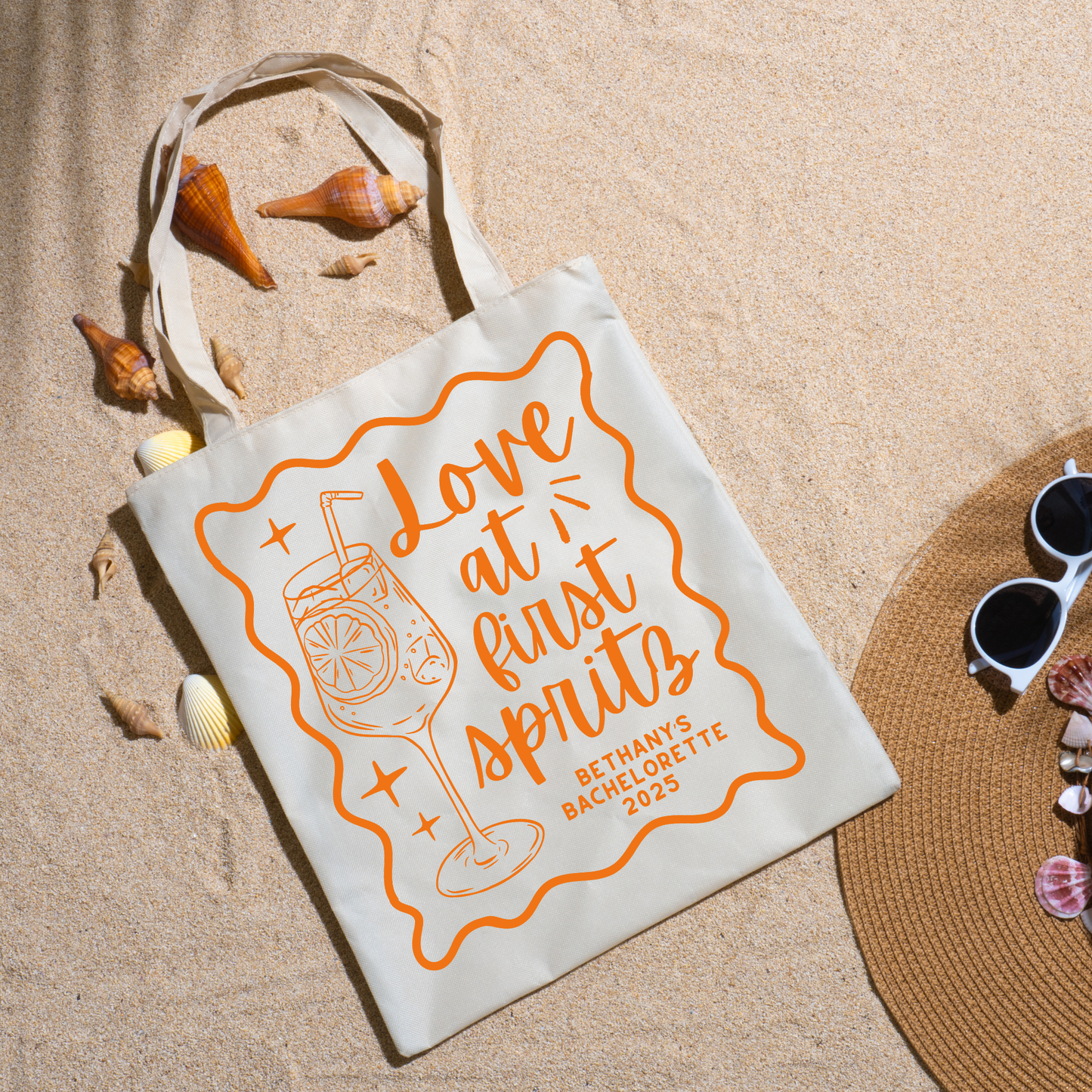 Love at First Spritz Bachelorette Tote Bag – Aperol Spritz Theme Bachelorette