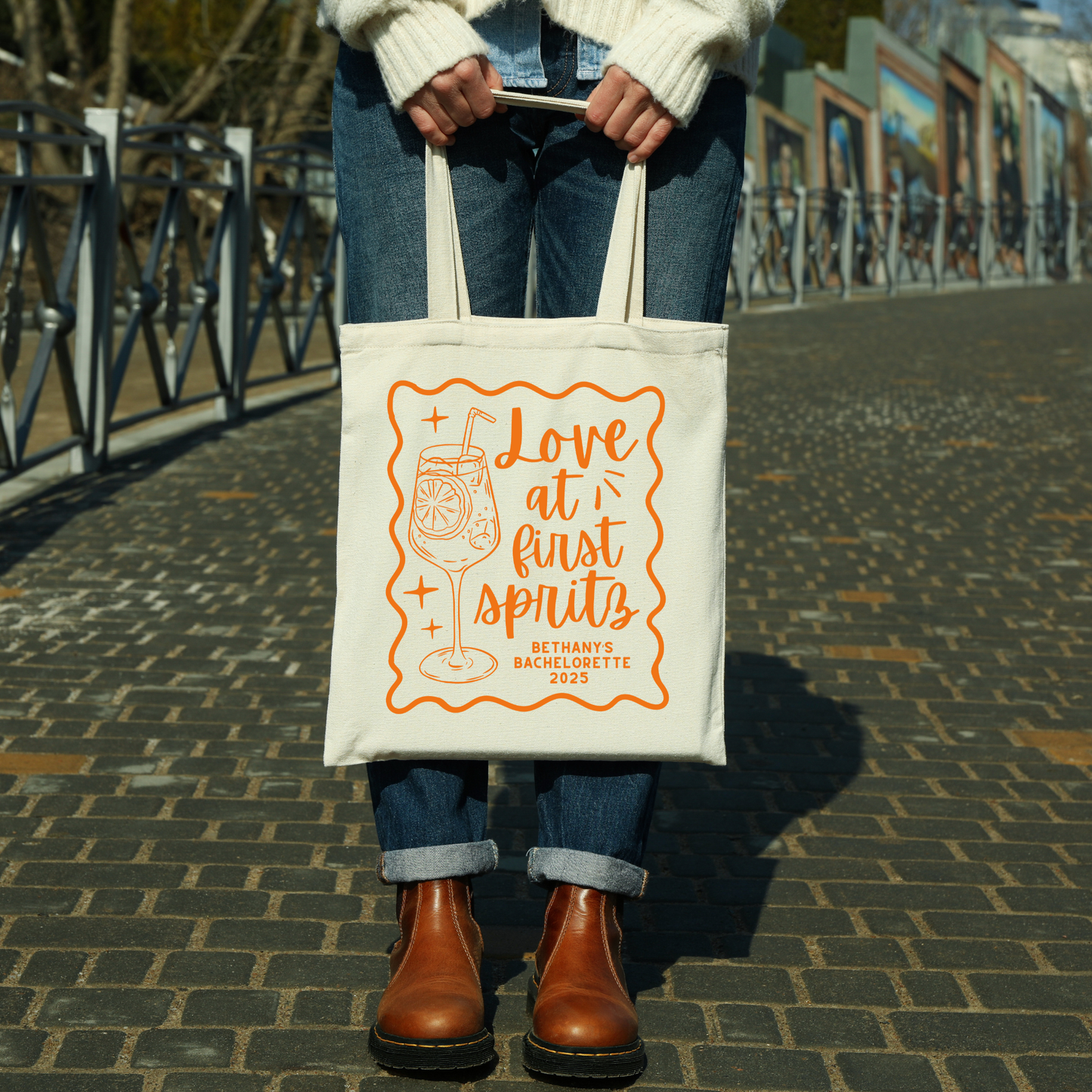 Love at First Spritz Bachelorette Tote Bag – Aperol Spritz Theme Bachelorette