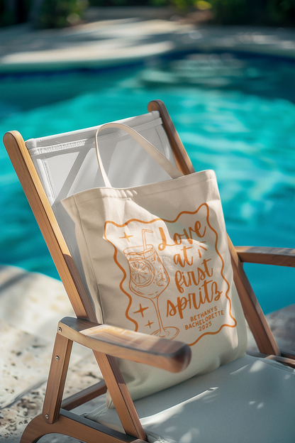 Love at First Spritz Bachelorette Tote Bag – Aperol Spritz Theme Bachelorette